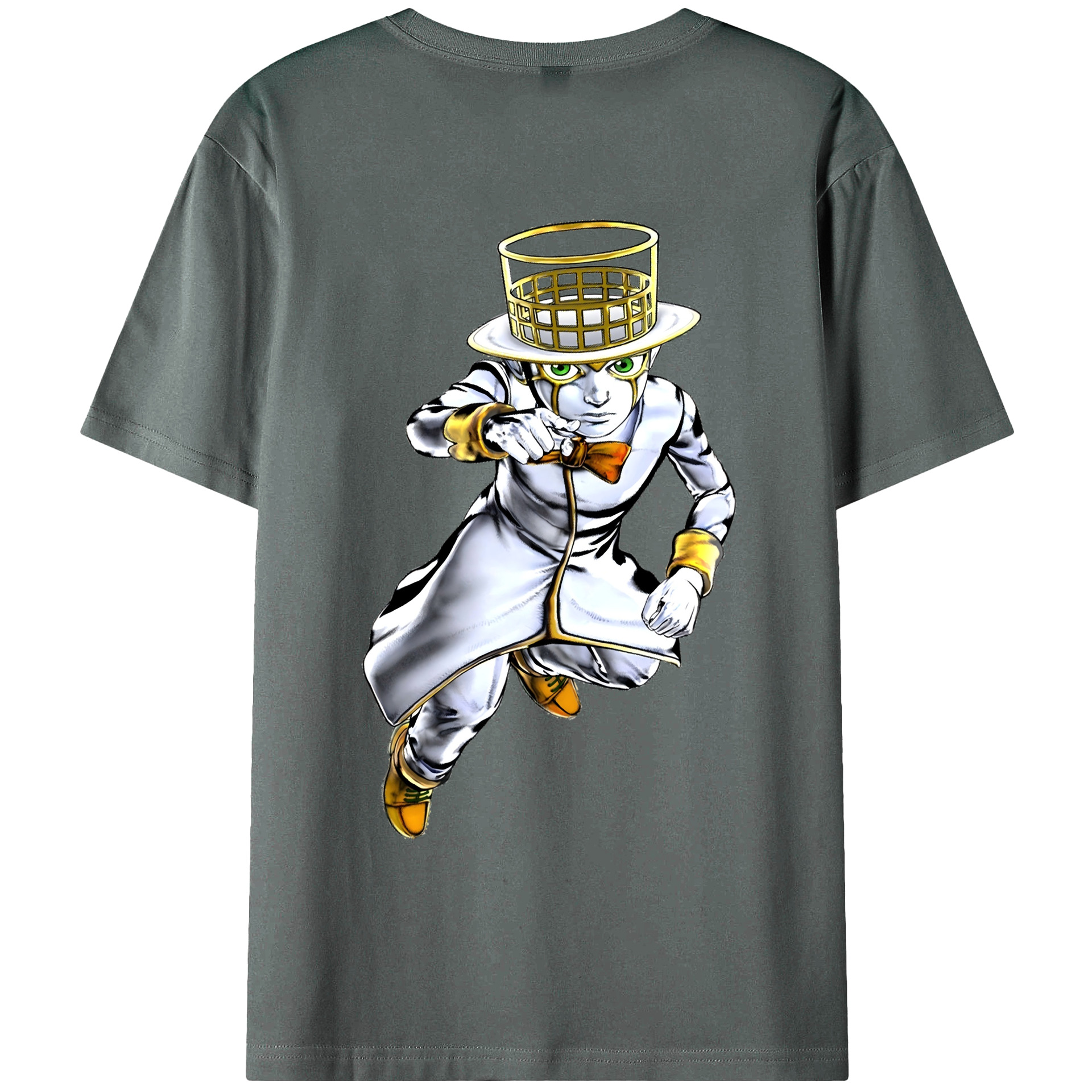 （画像用） ジョジョの奇妙な冒険 岸辺 露伴（きしべ ろはん） JoJo's Bizarre Adventure Rohan Kishibe 綿100％ メンズ半袖Tシャツ（バックプリント） 通気性